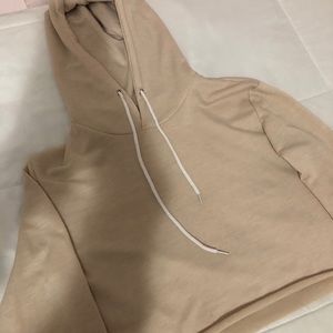 Cream / Beige Cropped Hoodie